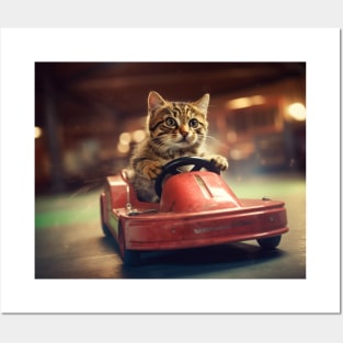 Karting Cat Posters and Art